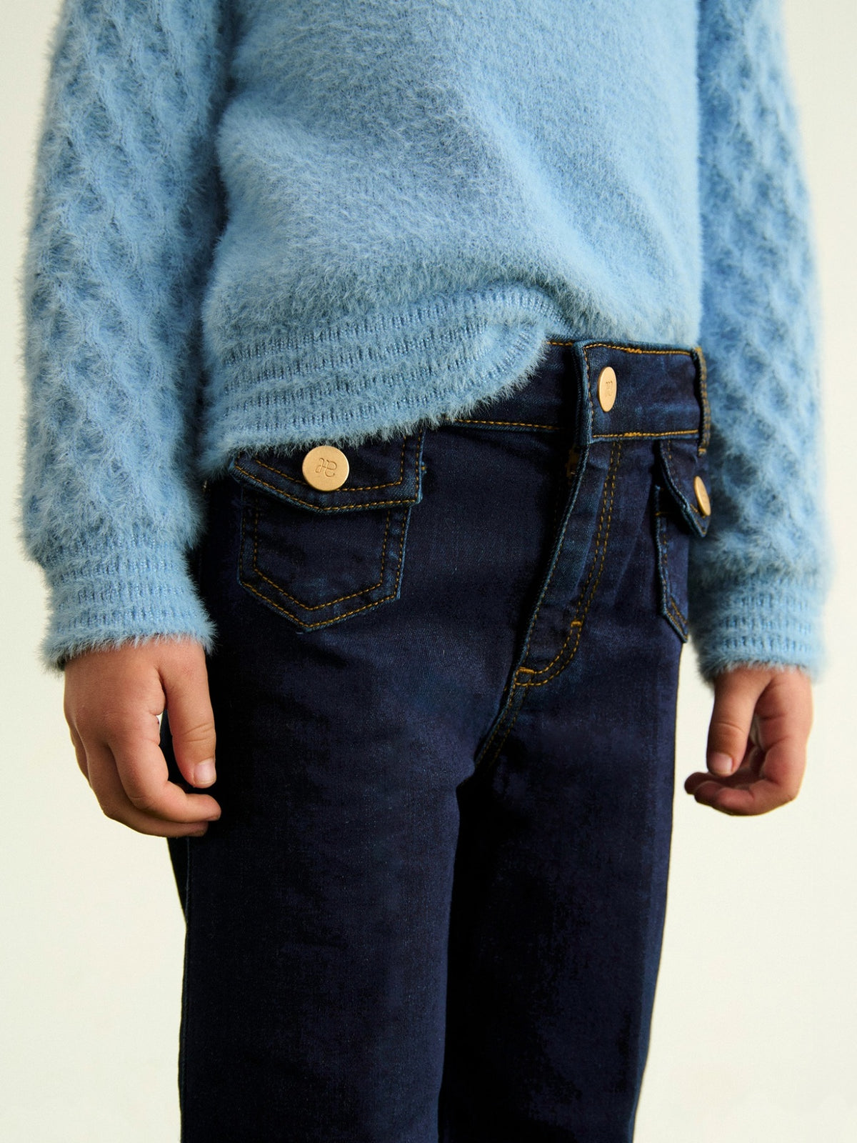 Calça denim palazzo Escuro (Marinho)  para Menina - Abel & Lula