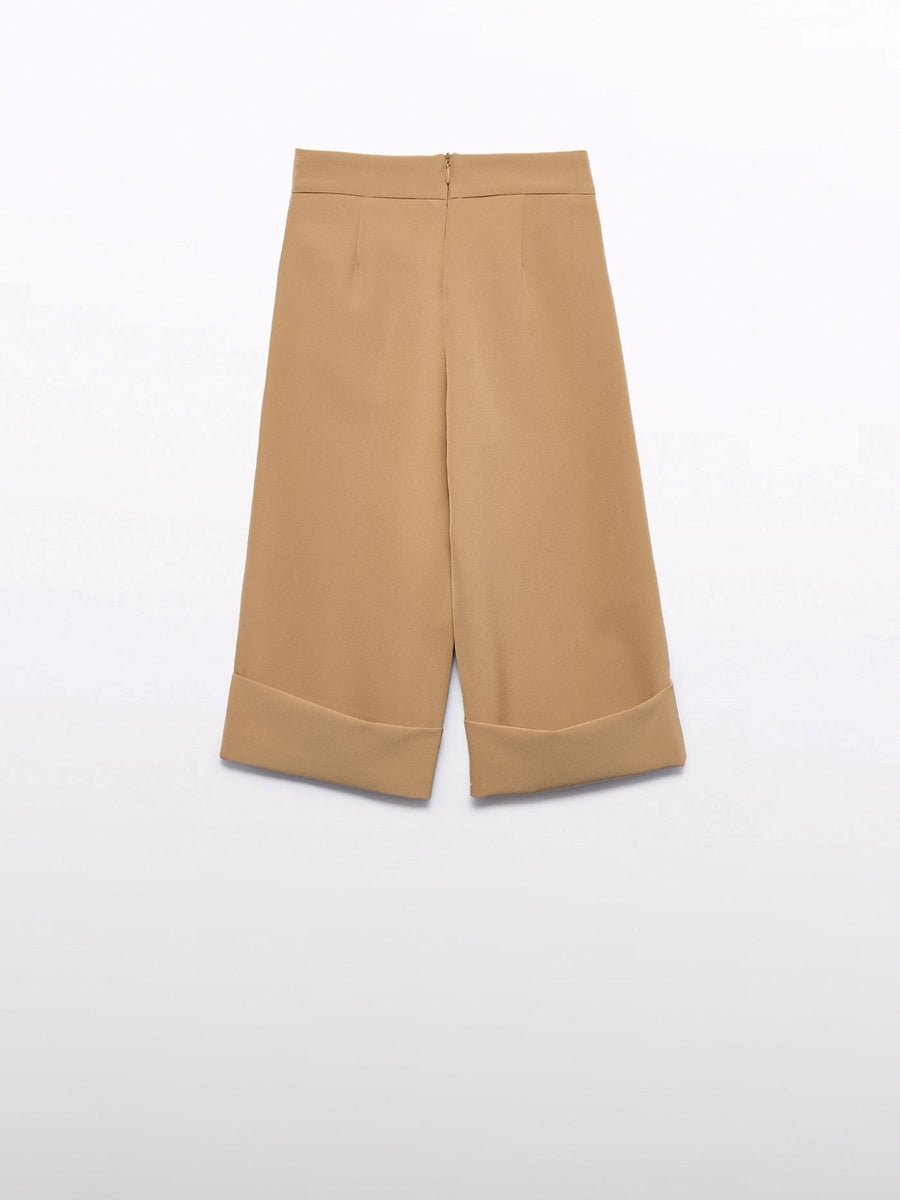 Calça culotte crepe Camel (Castanho Claro)  para Menina - Abel & Lula