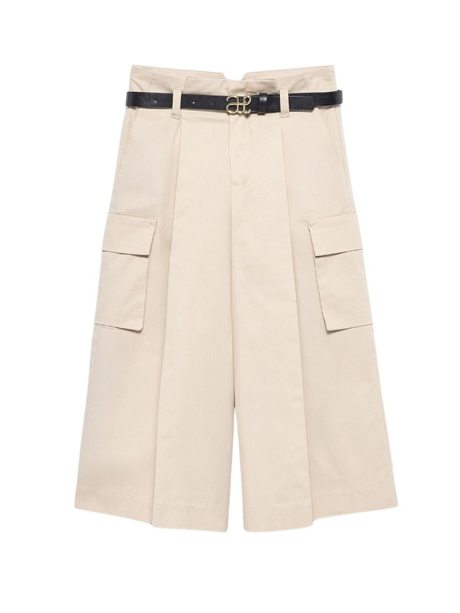 Calça culotte cinto Bege (Bege)  para Menina - Abel & Lula