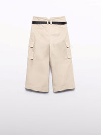 Calça culotte cinto Bege (Bege)  para Menina - Abel & Lula