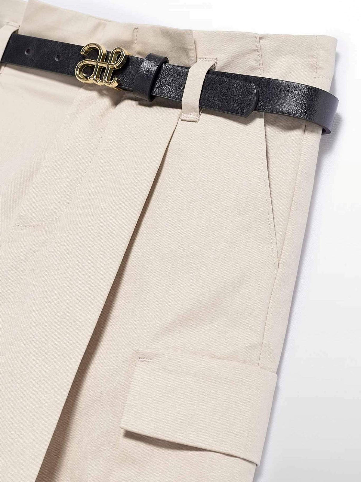 Calça culotte cinto Bege (Bege)  para Menina - Abel & Lula