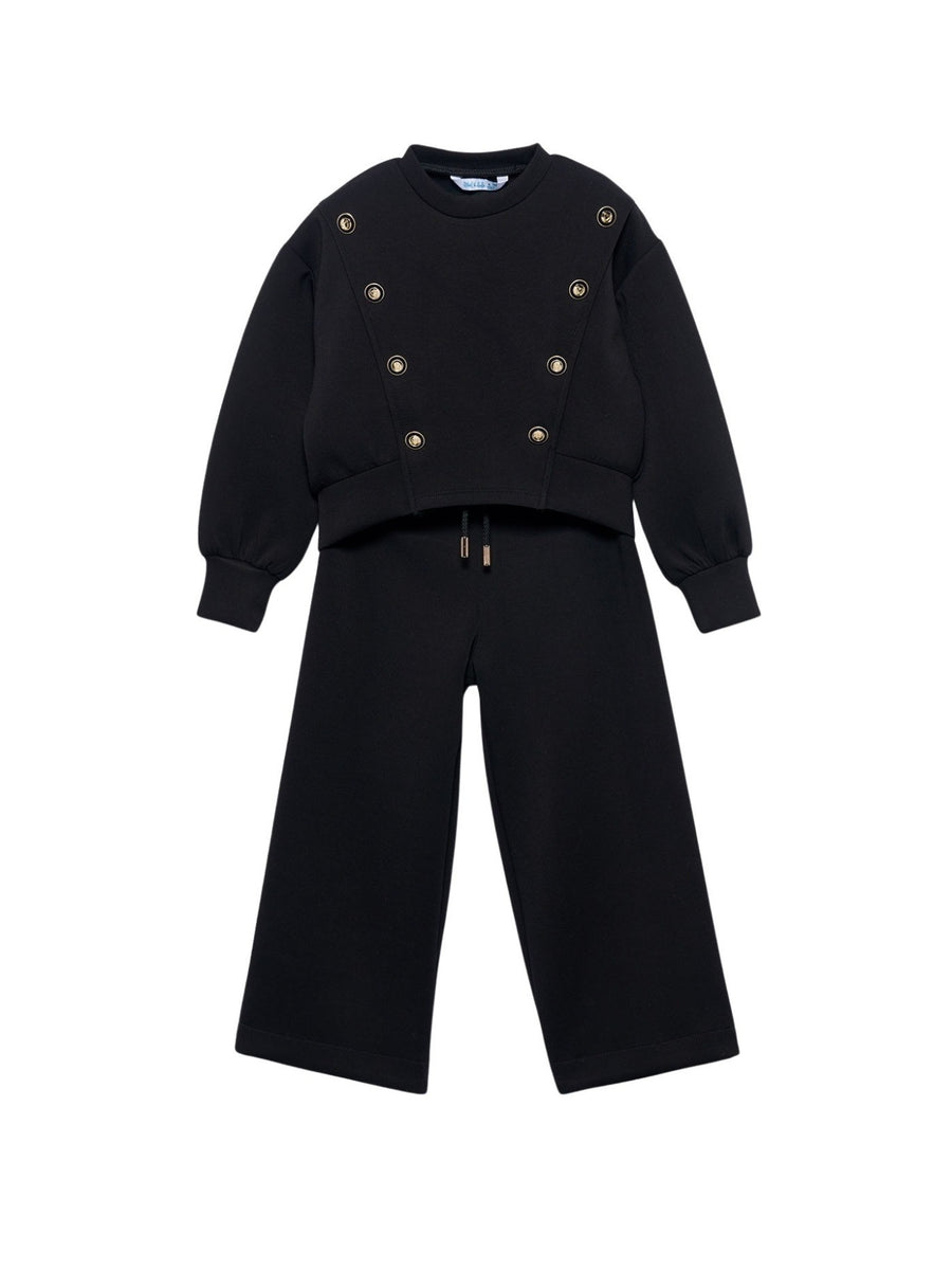 Conj. calça casaco Preto (Preto)  para Menina - Abel & Lula