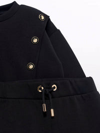 Conj. calça casaco Preto (Preto)  para Menina - Abel & Lula