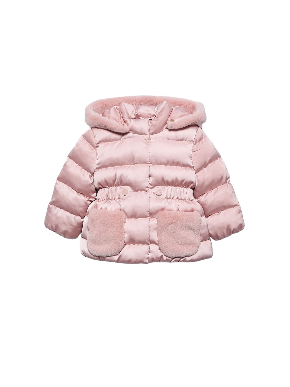 Blusão acetinado pelo Rosa claro (Rosa Bébé)  para Bebé Menina - Abel & Lula
