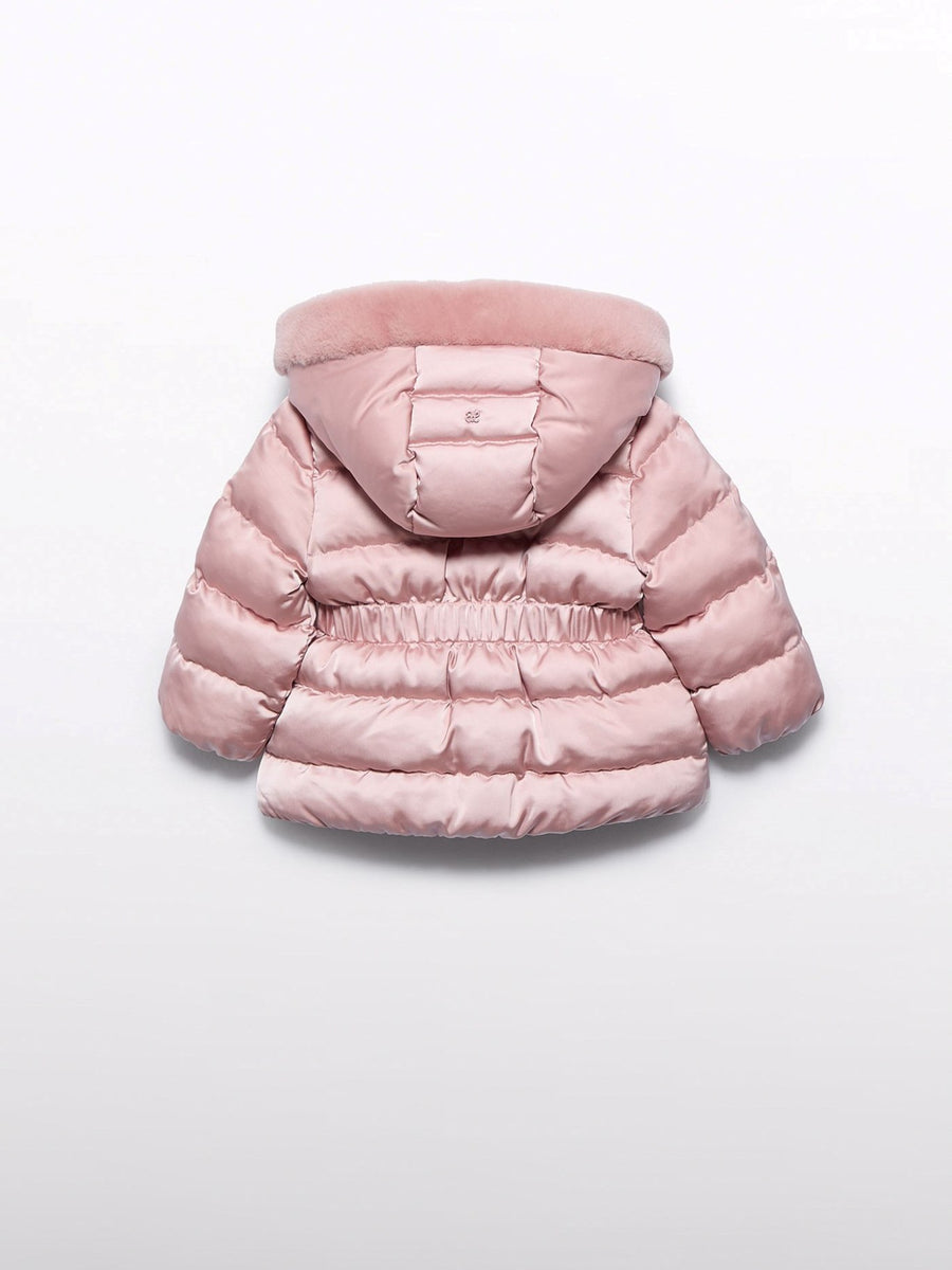 Blusão acetinado pelo Rosa claro (Rosa Bébé)  para Bebé Menina - Abel & Lula