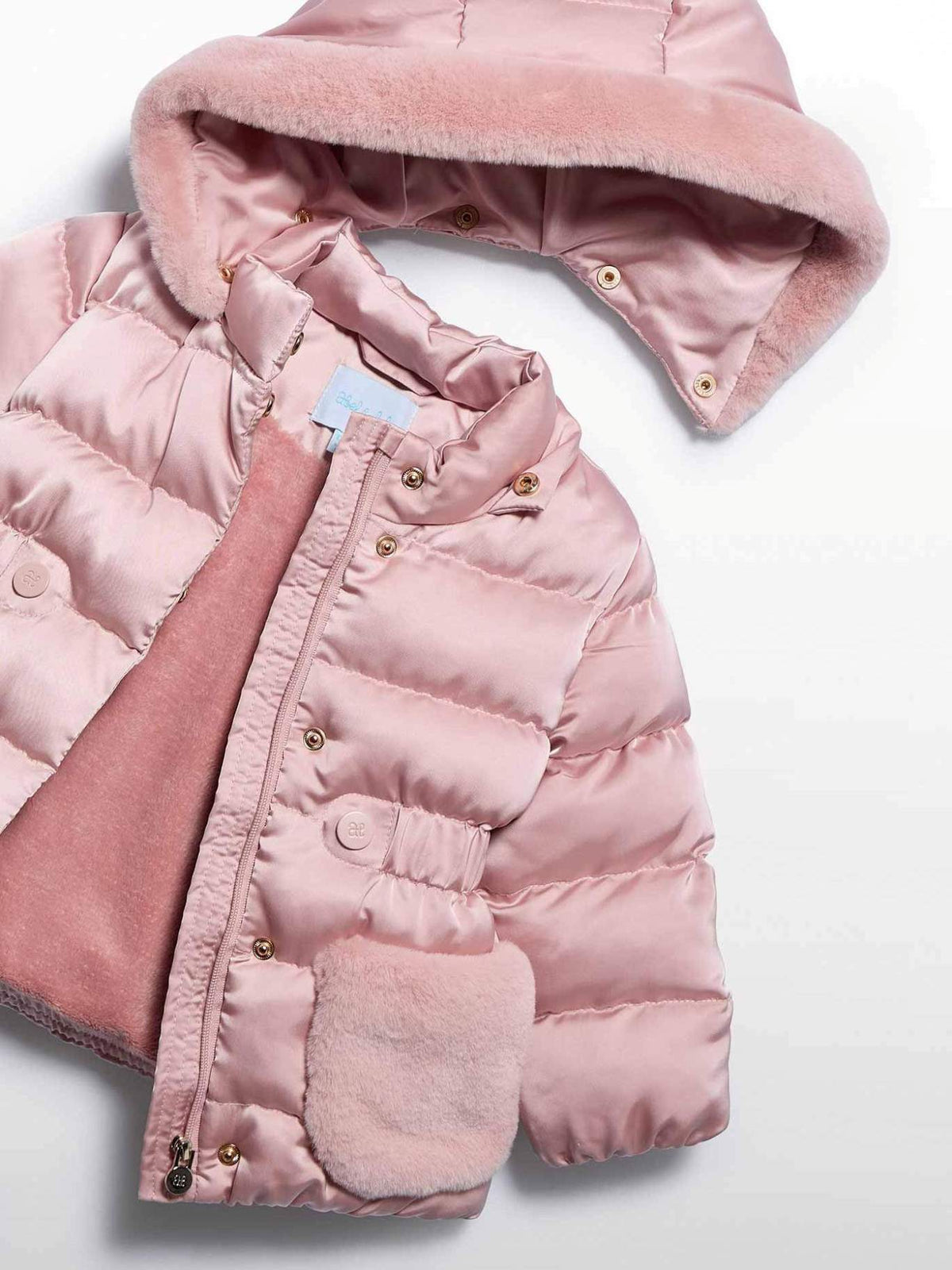 Blusão acetinado pelo Rosa claro (Rosa Bébé)  para Bebé Menina - Abel & Lula