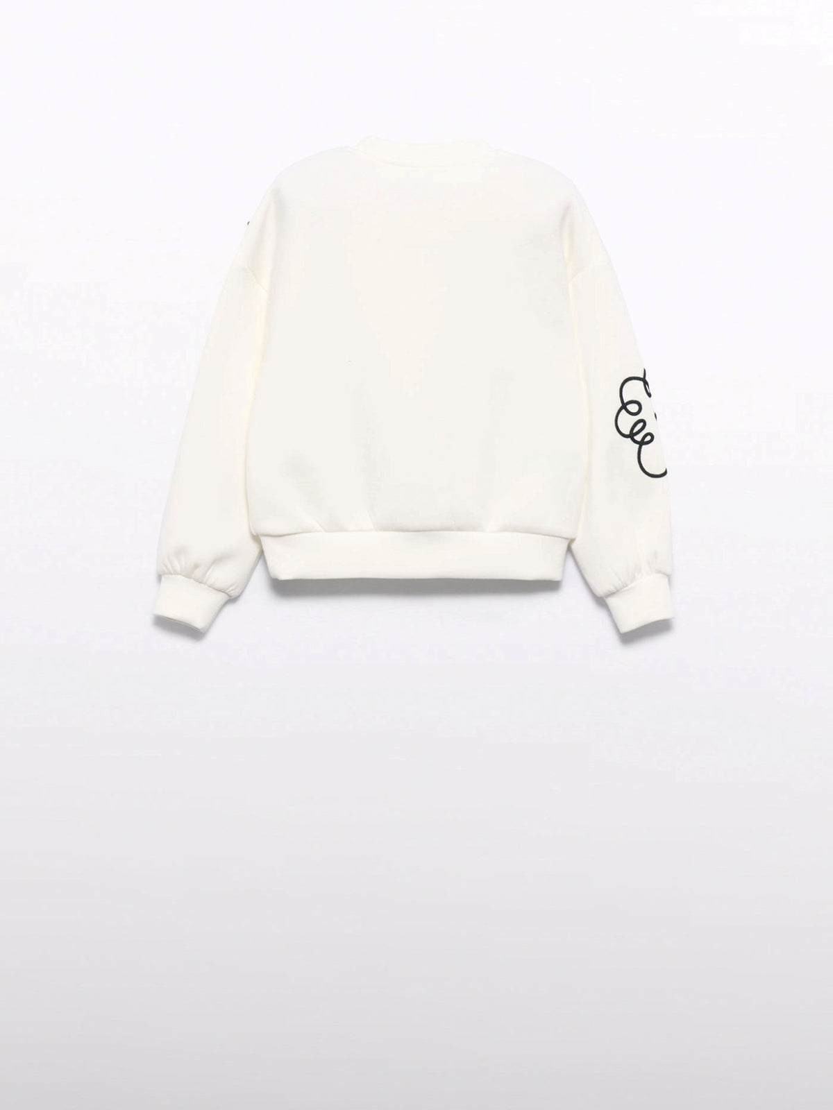 Sweat modal bordada Creme (Creme / Pérola)  para Menina - Abel & Lula