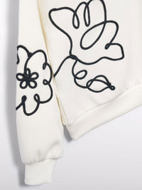 Sweat modal bordada Creme (Creme / Pérola)  para Menina - Abel & Lula