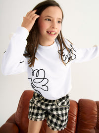 Sweat modal bordada Creme (Creme / Pérola)  para Menina - Abel & Lula