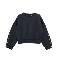Sweat com strass Preto (Preto)  para Menina - Abel & Lula