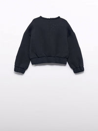 Sweat com strass Preto (Preto)  para Menina - Abel & Lula