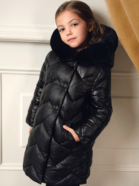Blusão acolchoado Preto (Preto)  para Menina - Abel & Lula
