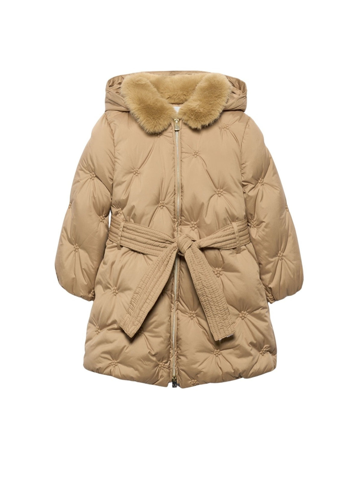 Blusão bordado acolchoado Camel (Castanho Claro)  para Menina - Abel & Lula