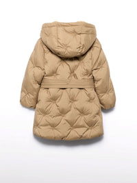 Blusão bordado acolchoado Camel (Castanho Claro)  para Menina - Abel & Lula