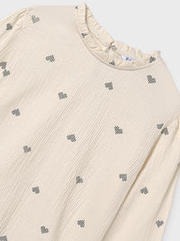 Camisola bambula Macchiato (Bege)  para Menina - Mayoral