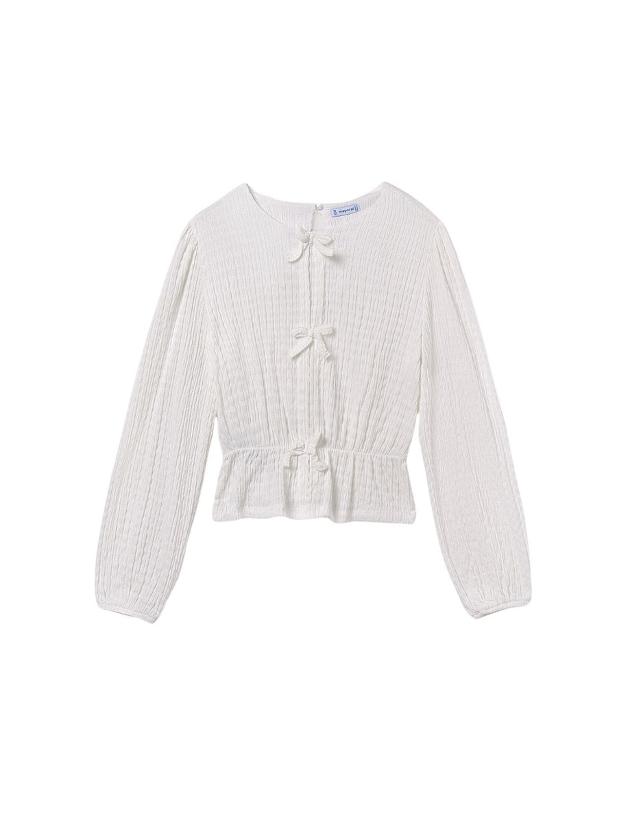 Top laços Nata (Creme / Pérola)  para Menina - Mayoral