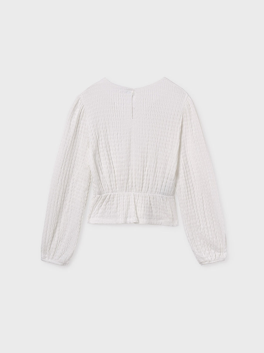Top laços Nata (Creme / Pérola)  para Menina - Mayoral
