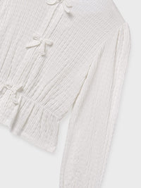 Top laços Nata (Creme / Pérola)  para Menina - Mayoral