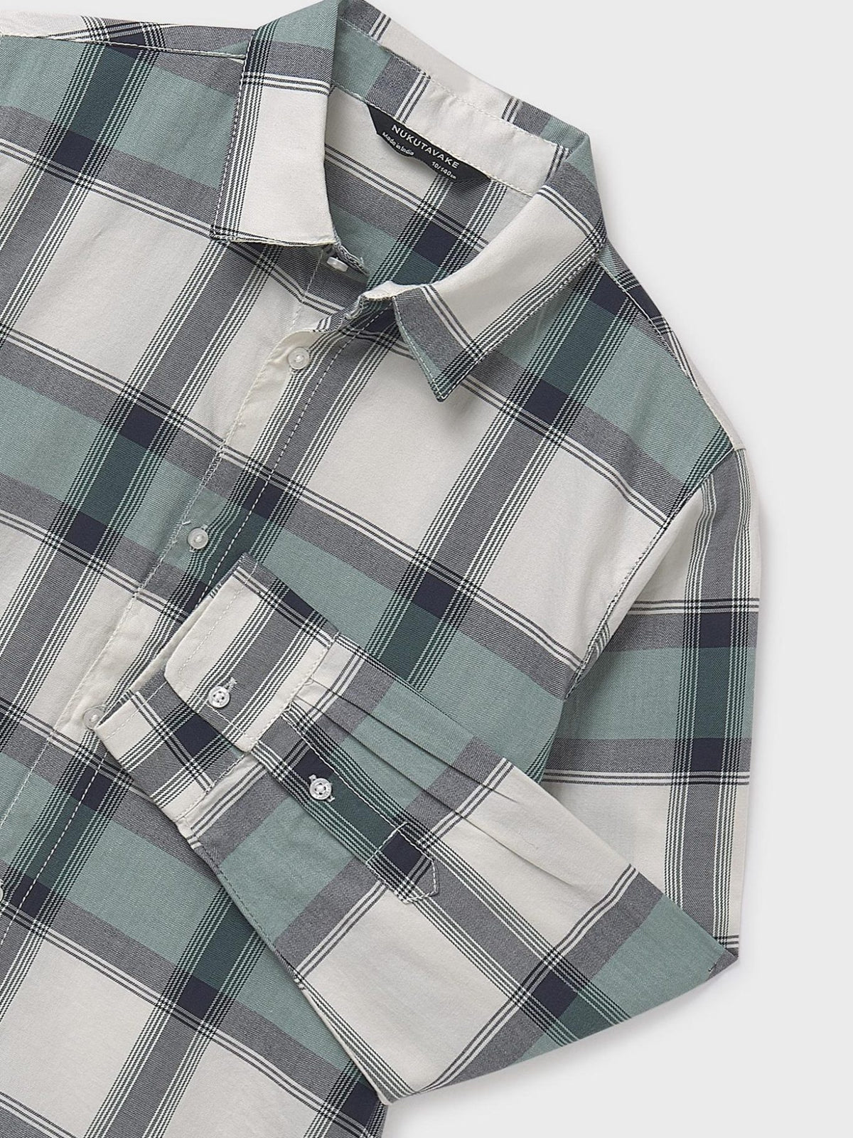 Camisa m/comp.xadrez Pinho (Verde seco)  para Menino - Mayoral