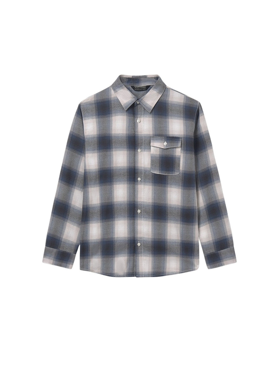 Camisa m/comp.xadrez flanela Cinza (Cinza)  para Menino - Mayoral