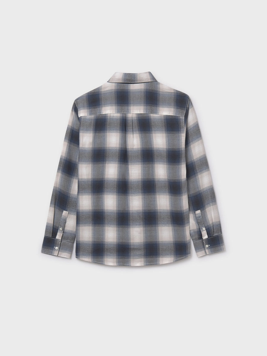 Camisa m/comp.xadrez flanela Cinza (Cinza)  para Menino - Mayoral