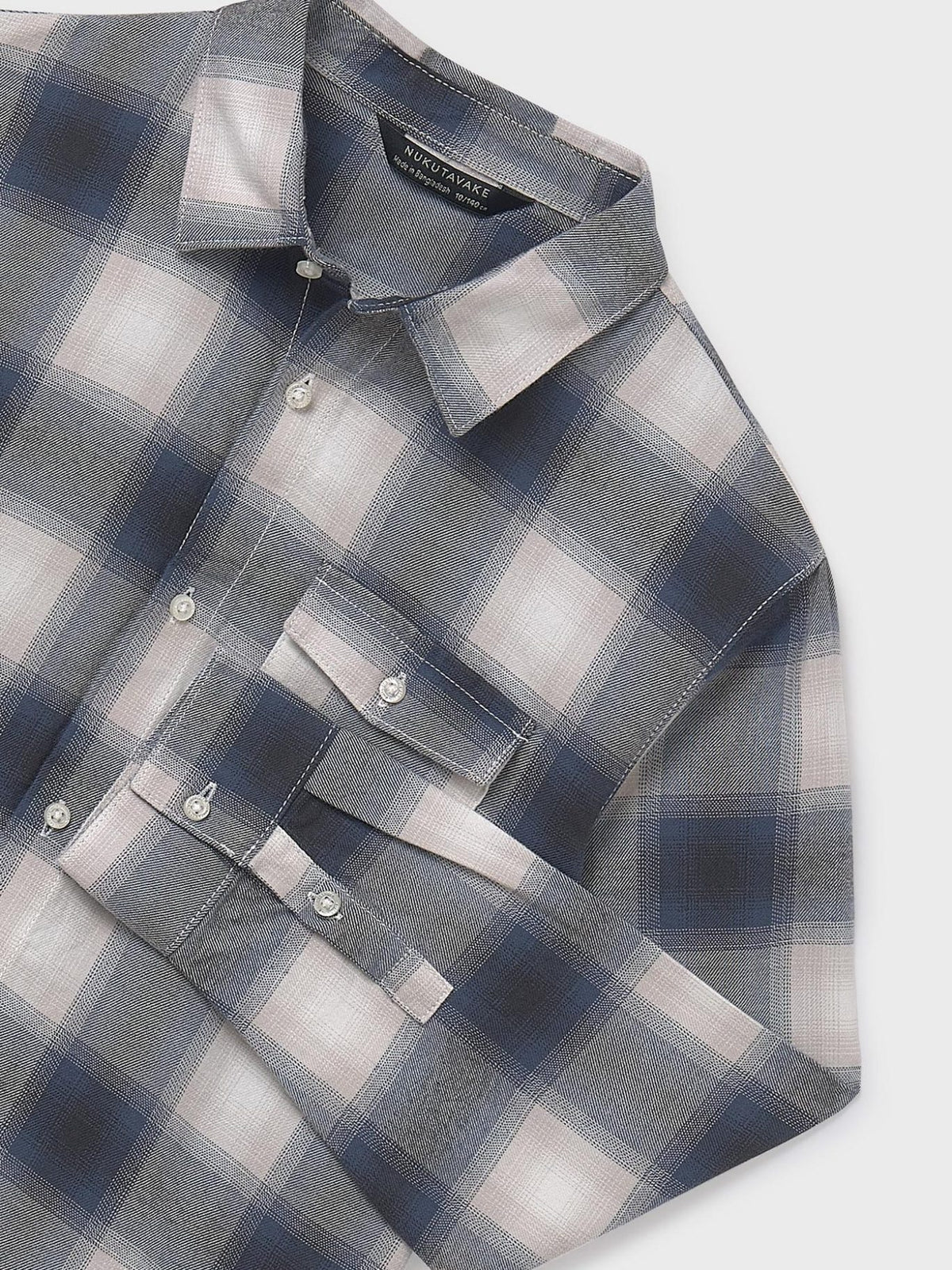 Camisa m/comp.xadrez flanela Cinza (Cinza)  para Menino - Mayoral