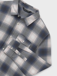Camisa m/comp.xadrez flanela Cinza (Cinza)  para Menino - Mayoral