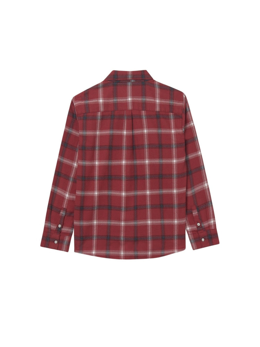 Camisa m/comp.xadrez flanela Groselha (Vermelho Escuro)  para Menino - Mayoral