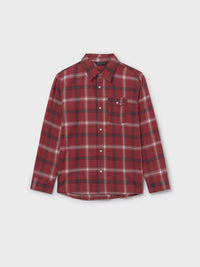 Camisa m/comp.xadrez flanela Groselha (Vermelho Escuro)  para Menino - Mayoral