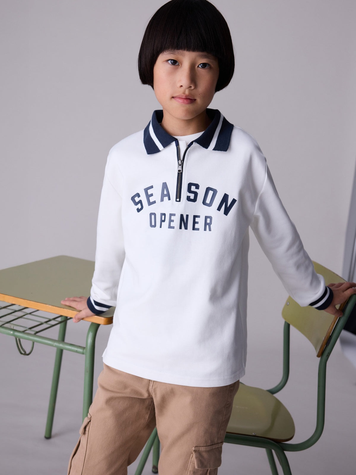 Sweat fecho Nata (Creme / Pérola)  para Menino - Mayoral