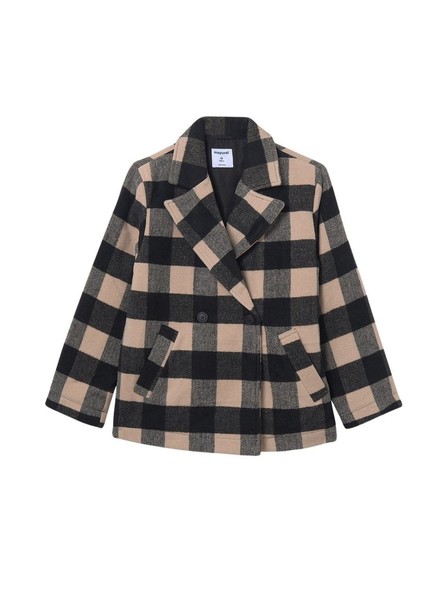 Casaco jacquard Xadrez (Cinza Escuro)  para Menina - Mayoral