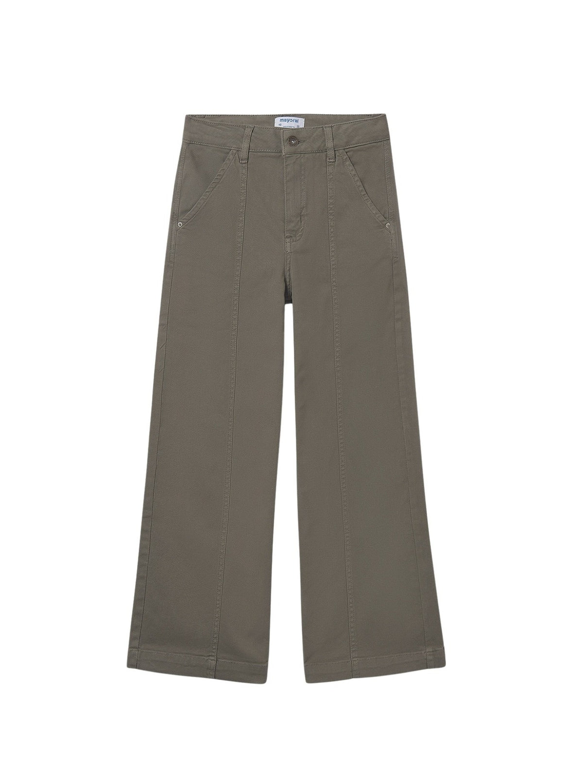 Calça sarja wide leg Caça (Azeitona)  para Menina - Mayoral