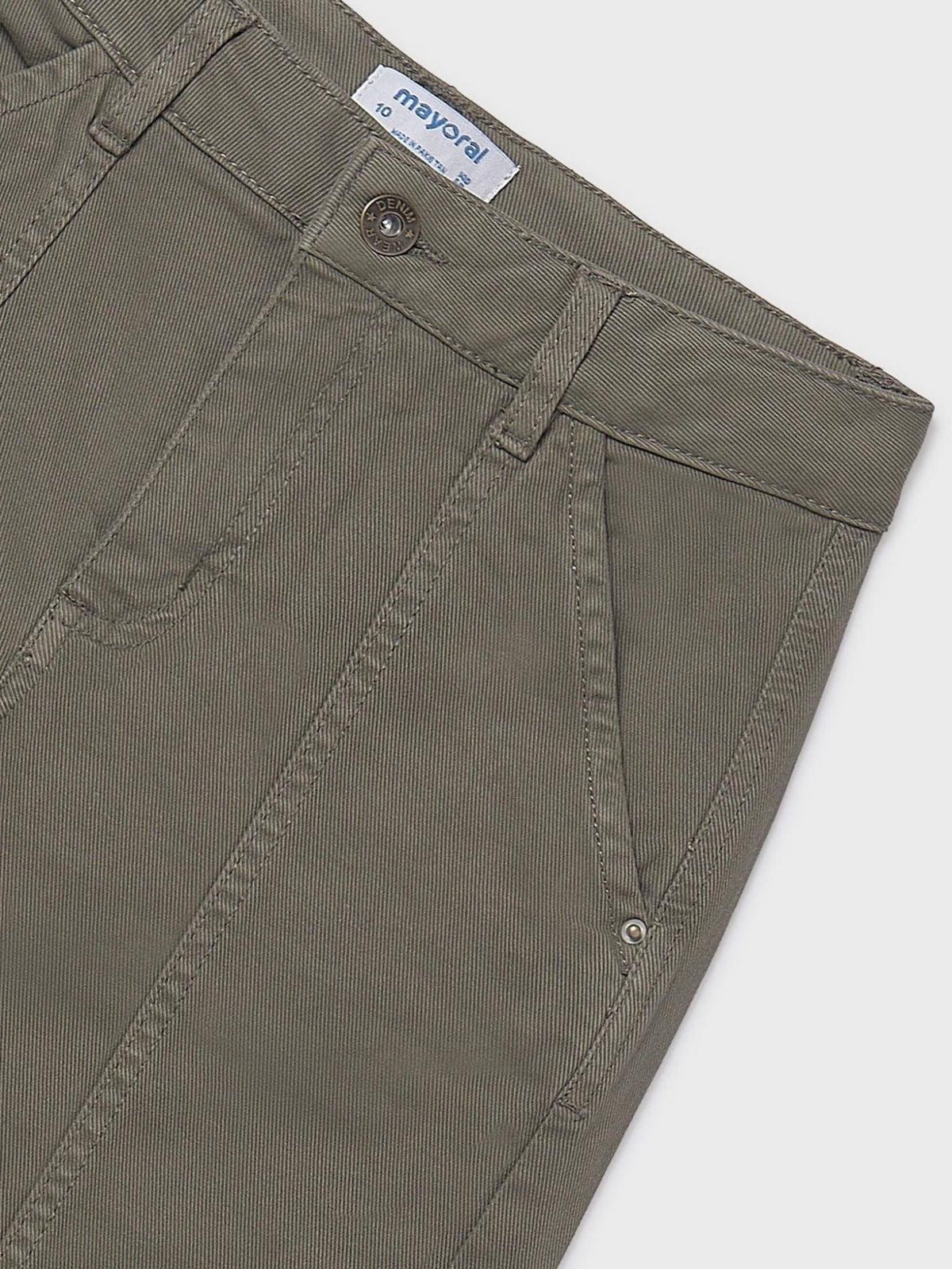 Calça sarja wide leg Caça (Azeitona)  para Menina - Mayoral