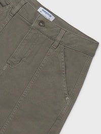 Calça sarja wide leg Caça (Azeitona)  para Menina - Mayoral
