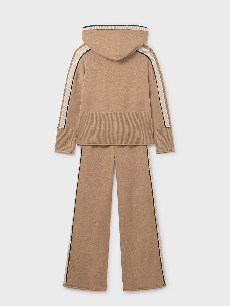 Conj.calça tricô capuz Camel vig (Castanho Claro)  para Menina - Mayoral