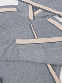Conj.calça tricô capuz Aço vig. (Cinza Escuro)  para Menina - Mayoral