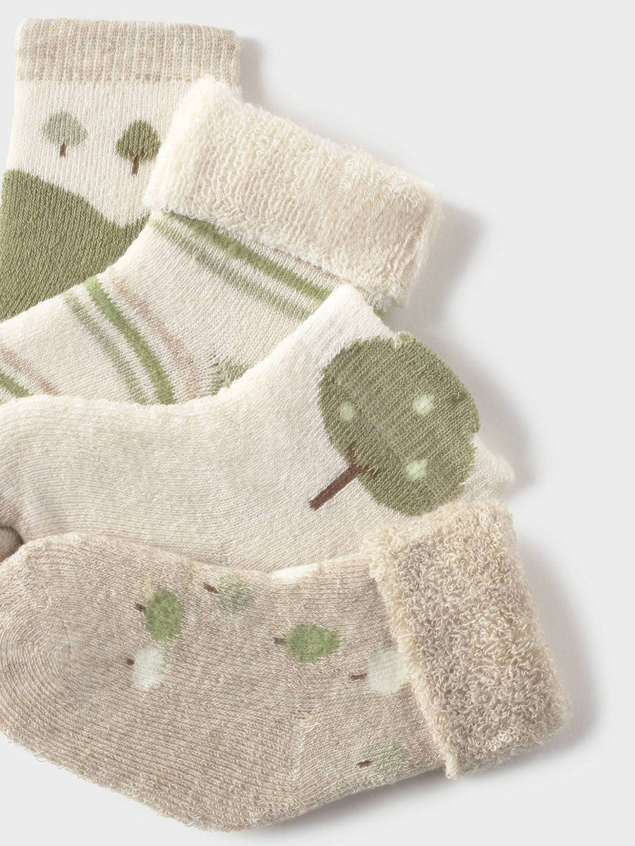Set 4 soquetes Sálvia (Verde seco)  para Bebé Menino - Mayoral