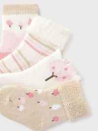 Set 4 soquetes Rosab-cuar (Rosa Bébé)  para Bebé Menino - Mayoral