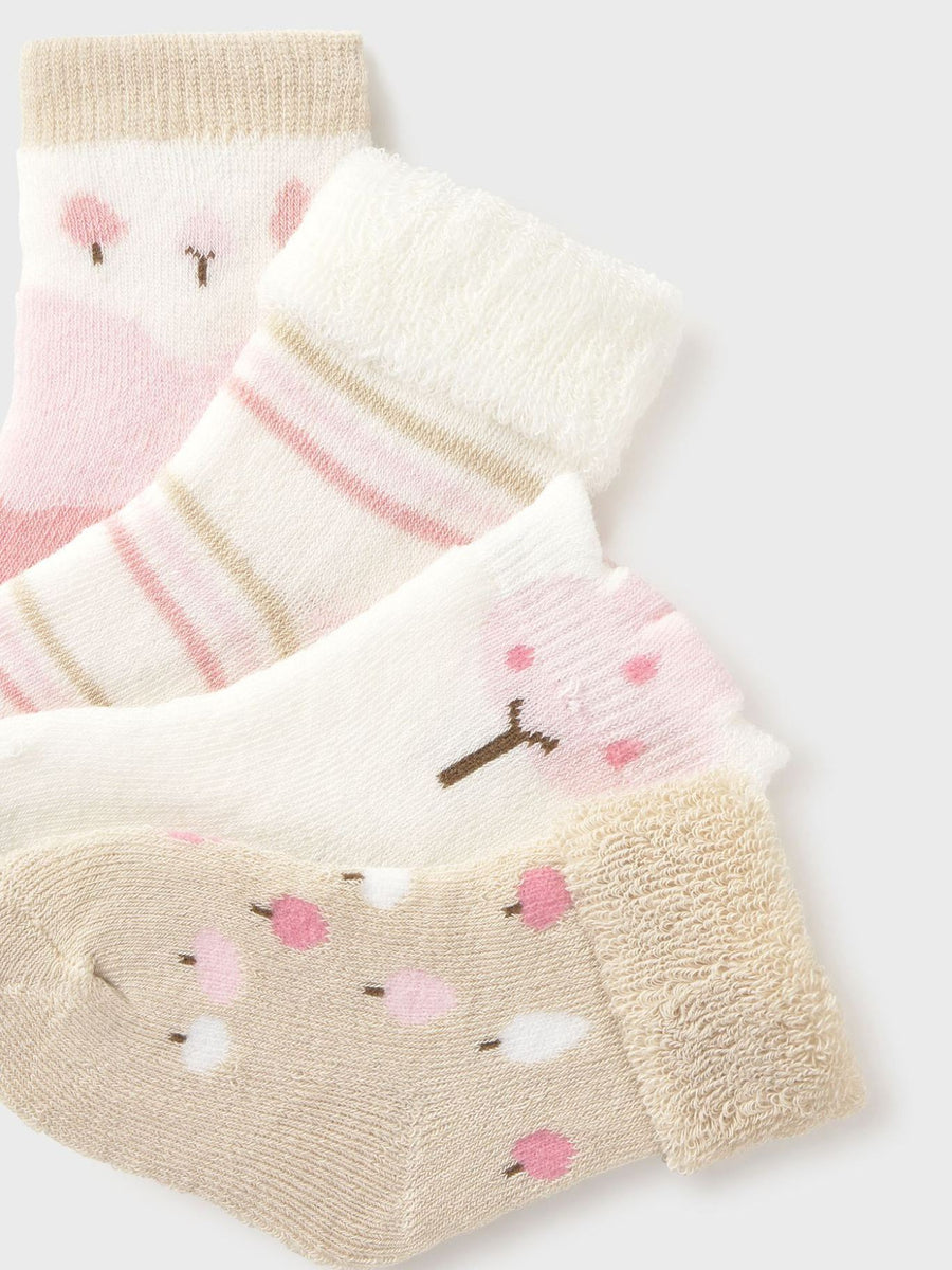 Set 4 soquetes Rosab-cuar (Rosa Bébé)  para Bebé Menino - Mayoral