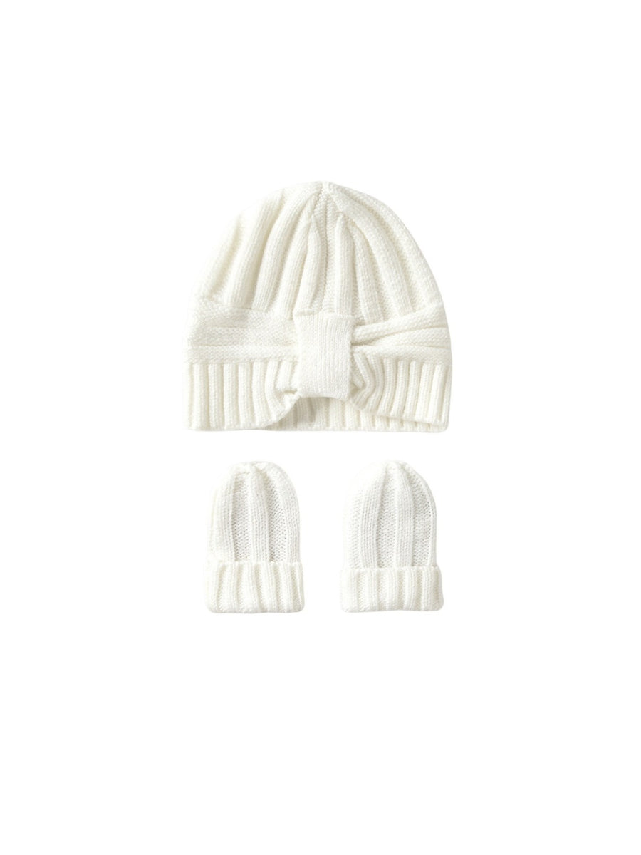 Conj.gorro e luvas Crú (Creme / Pérola)  para Bebé Menina - Mayoral
