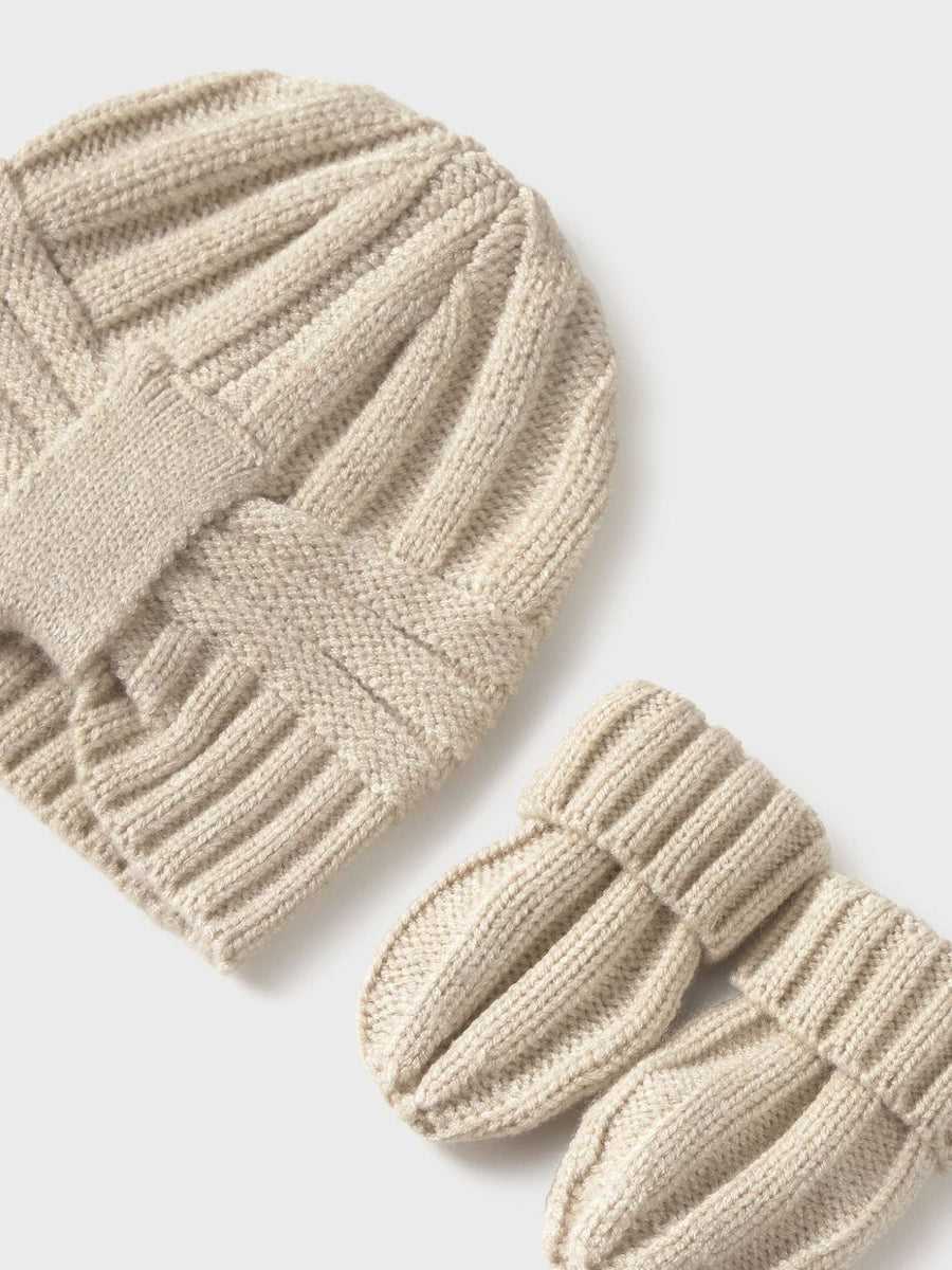 Conj.gorro e luvas Cereal vig (Bege)  para Bebé Menina - Mayoral