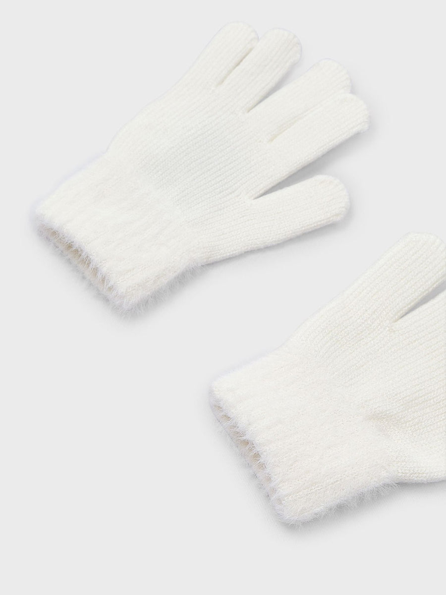 Luvas tricô pêlo Crú (Creme / Pérola)  para Menina - Mayoral