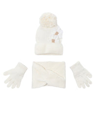 Conj. gorro cachecol flores Macchiato (Creme / Pérola)  para Menina - Mayoral