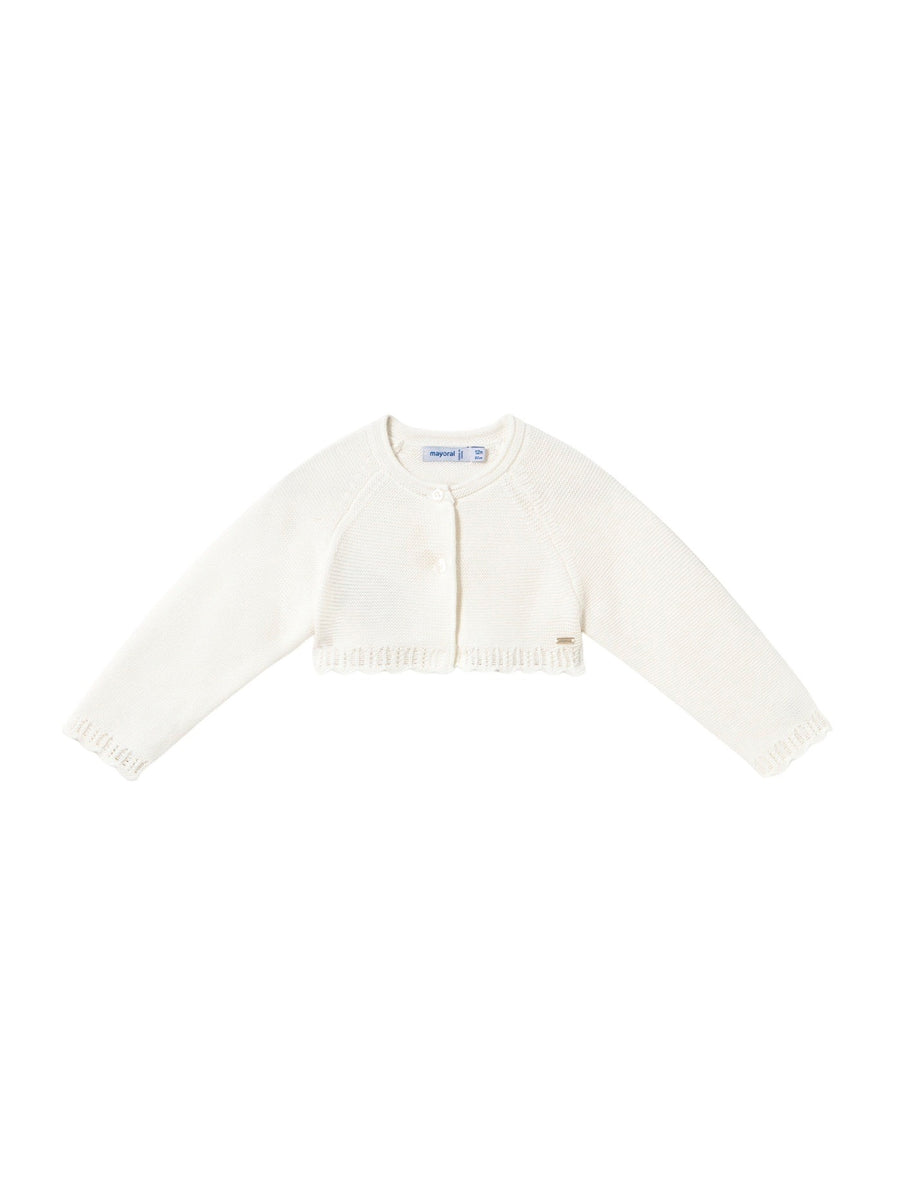 Casaco tricot básico Crú (Creme / Pérola)  para Bebé Menina - Mayoral