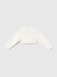 Casaco tricot básico Crú (Creme / Pérola)  para Bebé Menina - Mayoral