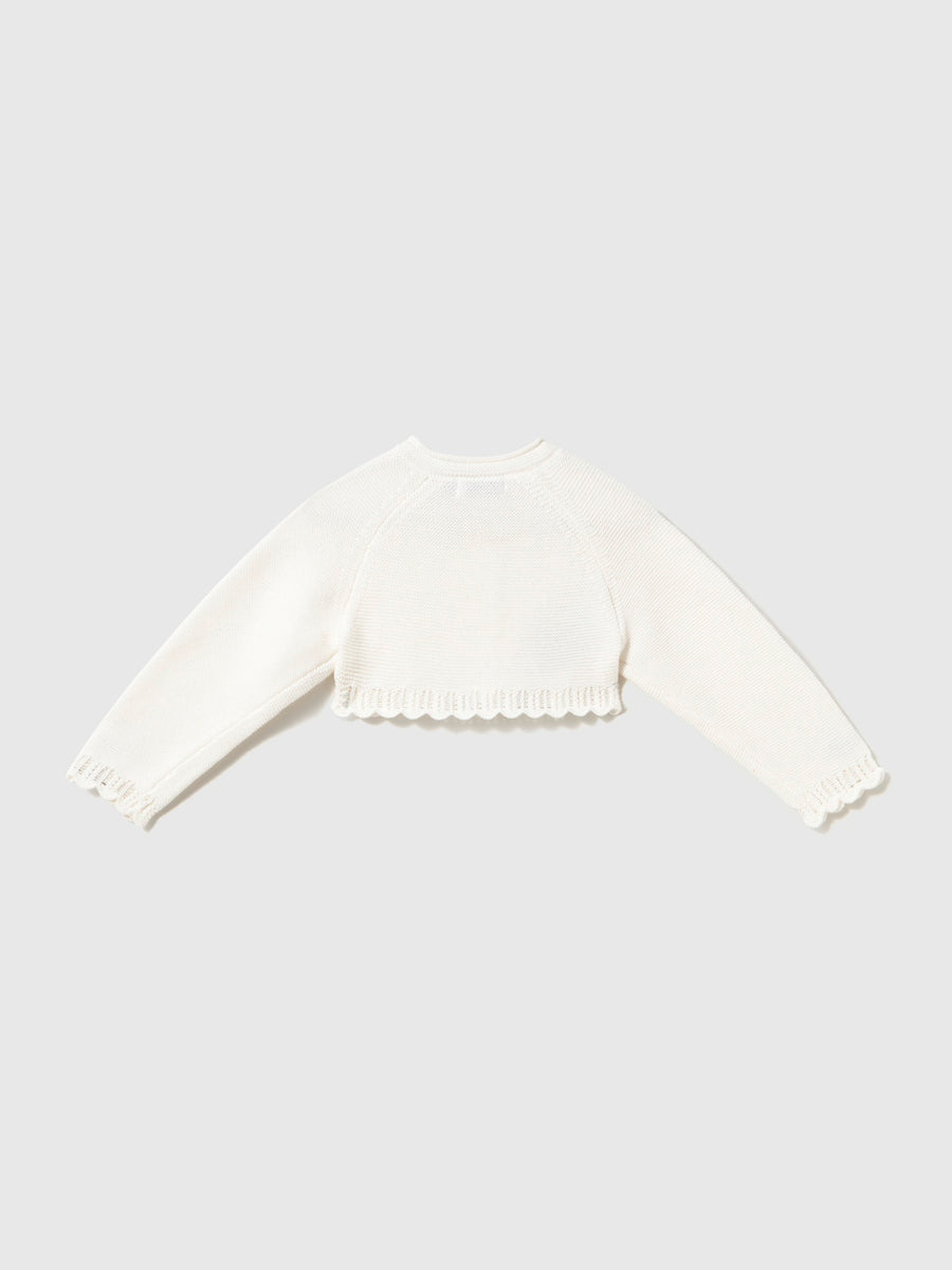 Casaco tricot básico Crú (Creme / Pérola)  para Bebé Menina - Mayoral