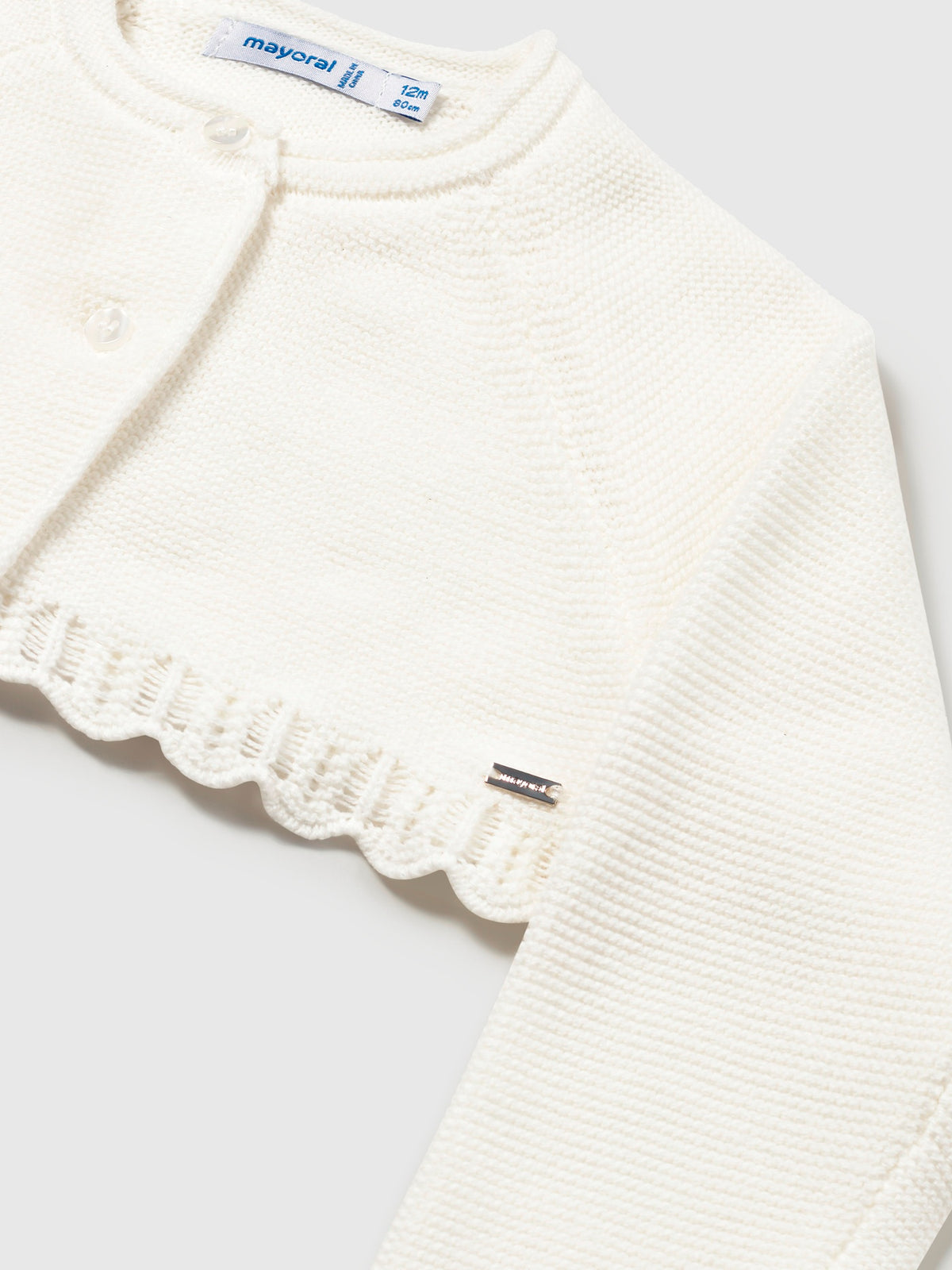 Casaco tricot básico Crú (Creme / Pérola)  para Bebé Menina - Mayoral
