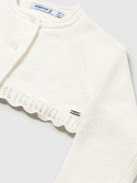 Casaco tricot básico Crú (Creme / Pérola)  para Bebé Menina - Mayoral