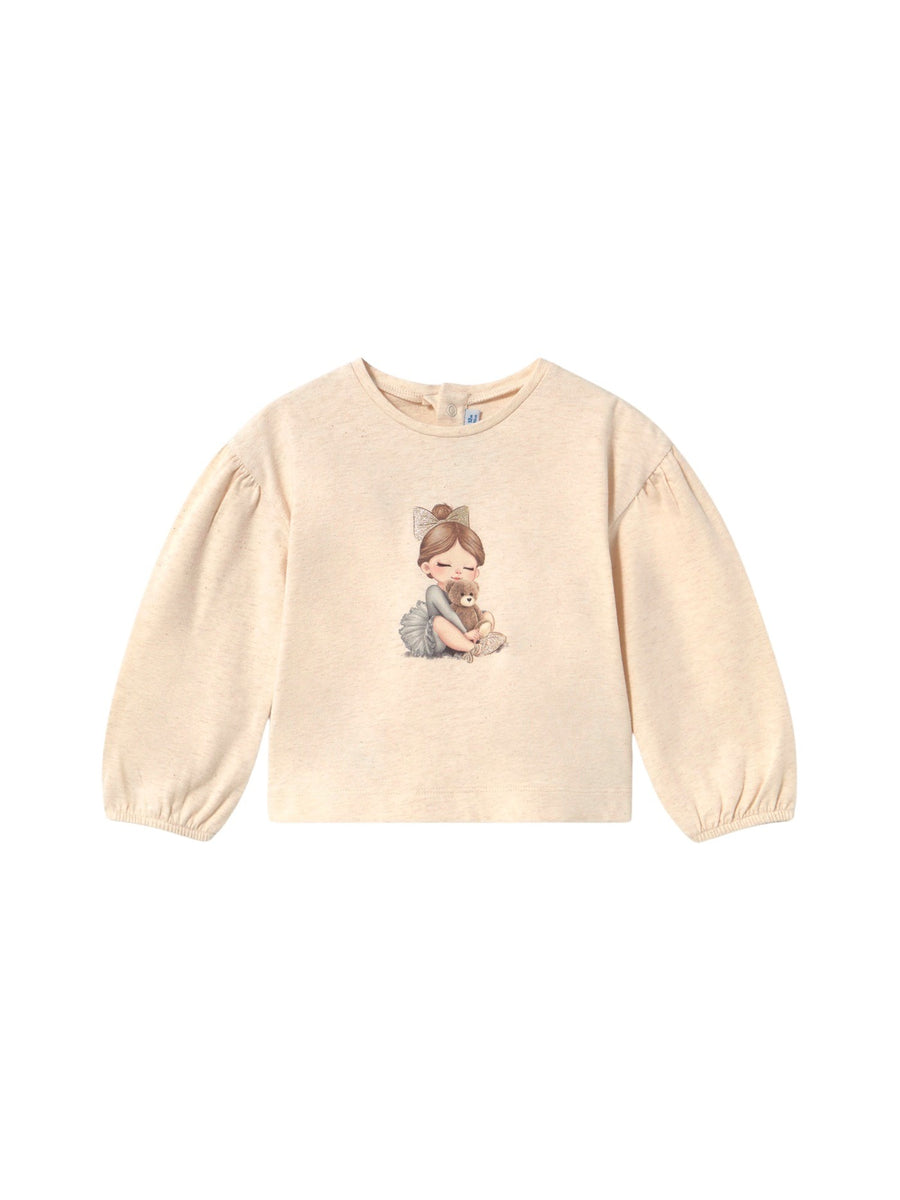 Camisola grafica Milk vig (Bege)  para Bebé Menina - Mayoral