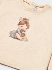 Camisola grafica Milk vig (Bege)  para Bebé Menina - Mayoral